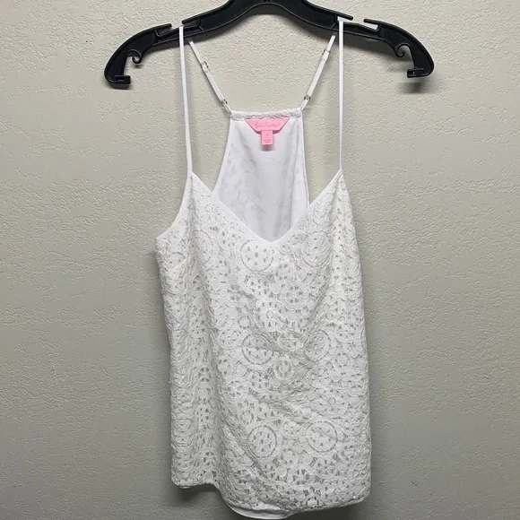 Lilly Pulitzer White Lace Tank Top Size Small - Picture 1 of 3